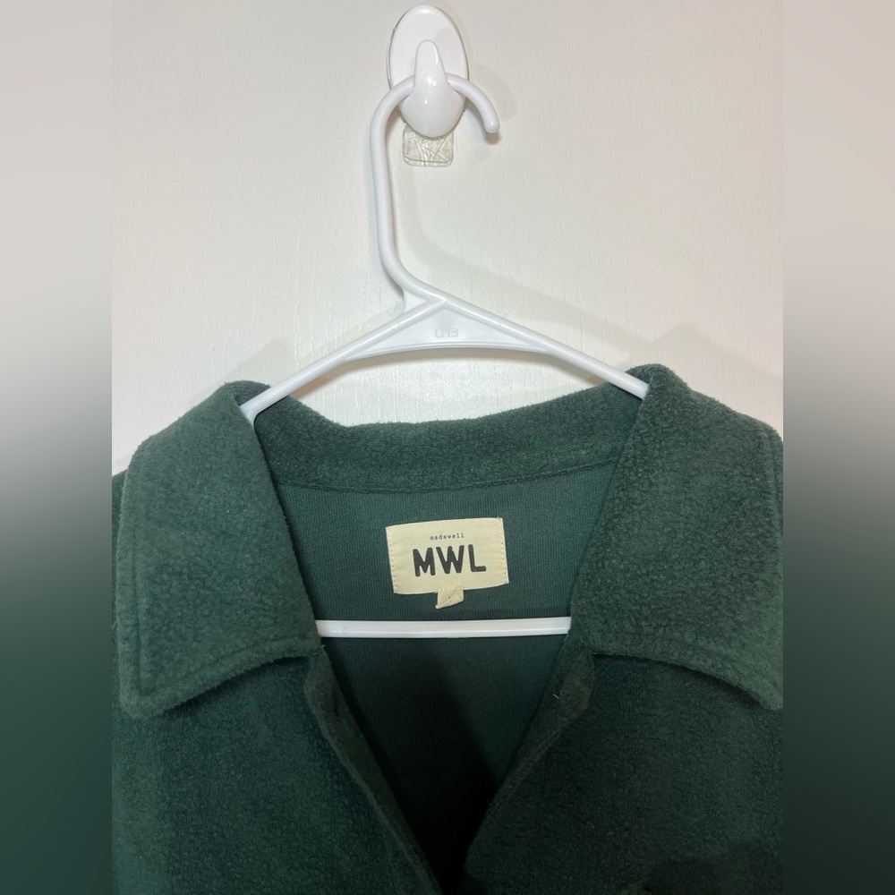 Madewell MWL Brushed Shirt Jacket Womens Medium Green Button Front Oversized - Picture 5 of 8